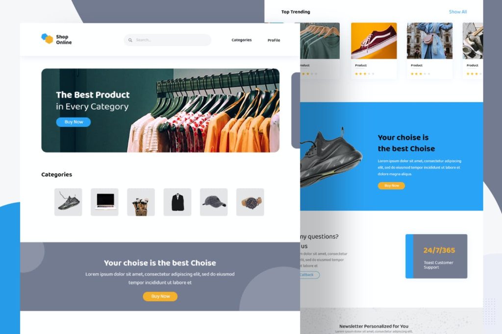 Ejemplo de diseño UI UX de e-commerce